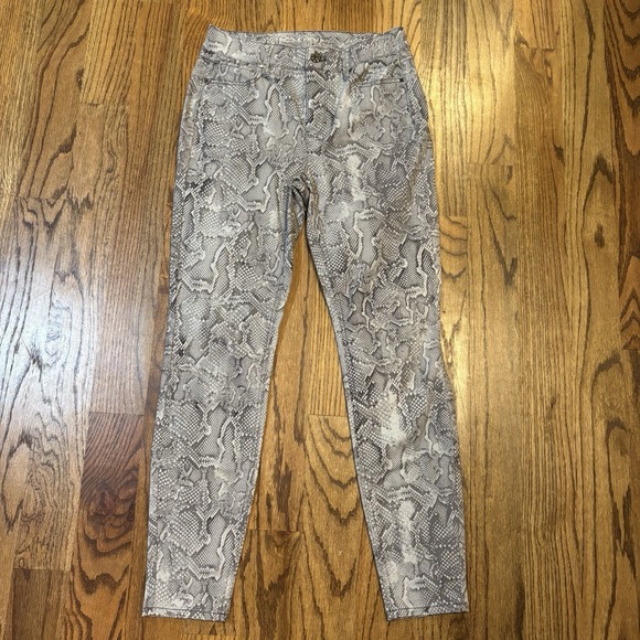 WHITE HOUSE BLACK MARKET Women's Skinny Ankle High Rise Snake Gray Size 2 - Picture 1 of 9